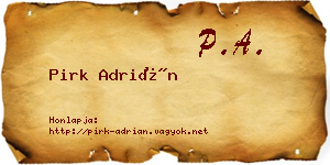 Pirk Adrián névjegykártya